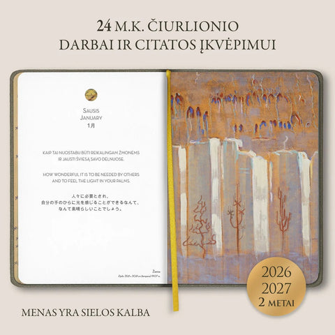 M. K. Čiurlionio įkvėptas trikalbis darbo kalendorius 2026–2027: 2 metai darbams, kūrybai ir tylai - COCO&CO