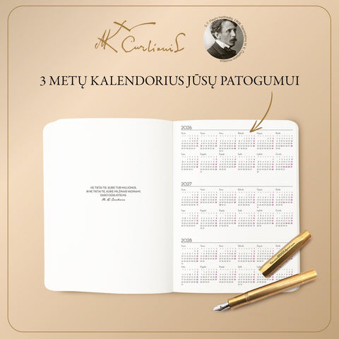 PILIES PASAKA: 2026 m. darbo kalendorius su M. K. Čiurlionio paveikslu (minkštais viršeliais) + galimybė personalizuoti - COCO&CO