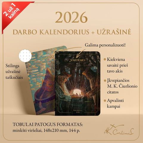 RINKINYS: darbo kalendorius „Karalių pasaka“ + užrašinė „Pilies pasaka“ + galimybė personalizuoti - COCO&CO