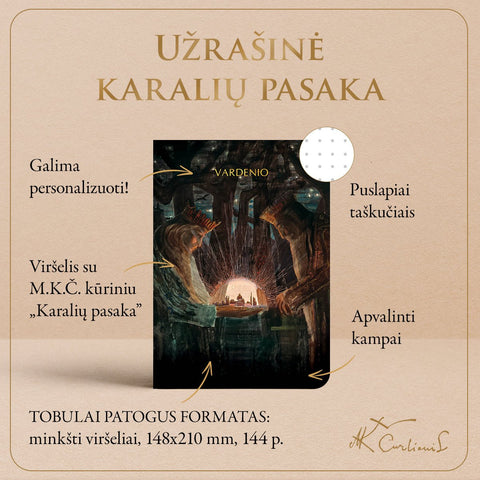 UŽRAŠINĖ KARALIŲ PASAKA: su M. K. Čiurlionio kūriniu + galimybė personalizuoti - COCO&CO