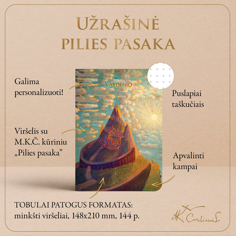 UŽRAŠINĖ PILIES PASAKA: su M. K. Čiurlionio kūriniu + galimybė personalizuoti - COCO&CO