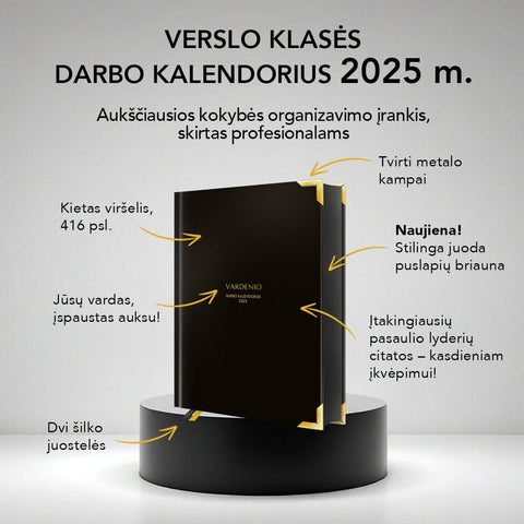 VERSLO KLASĖS DARBO KALENDORIUS 2025 m. - COCO&CO